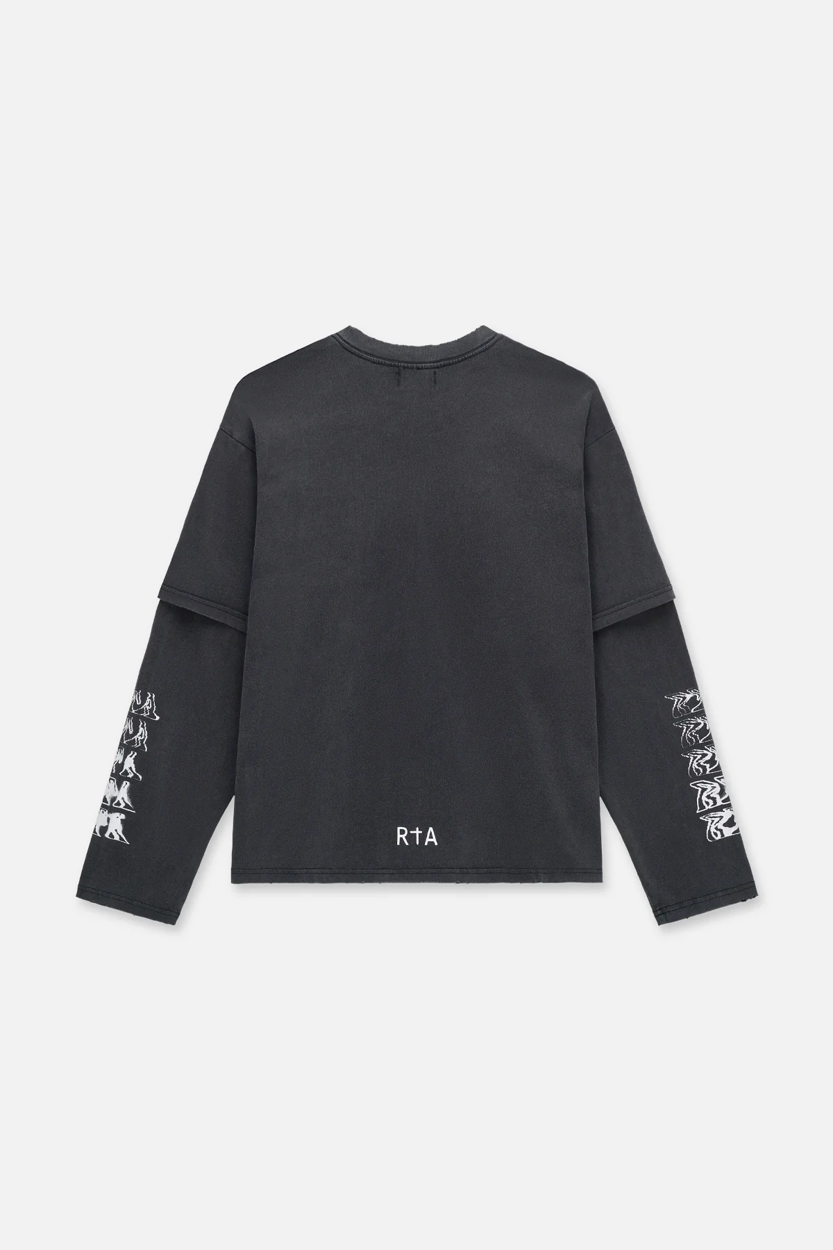 LORIS DOUBLE LAYERED LONG SLEEVE TEE | BLACK SMOKY RTA - Image 3