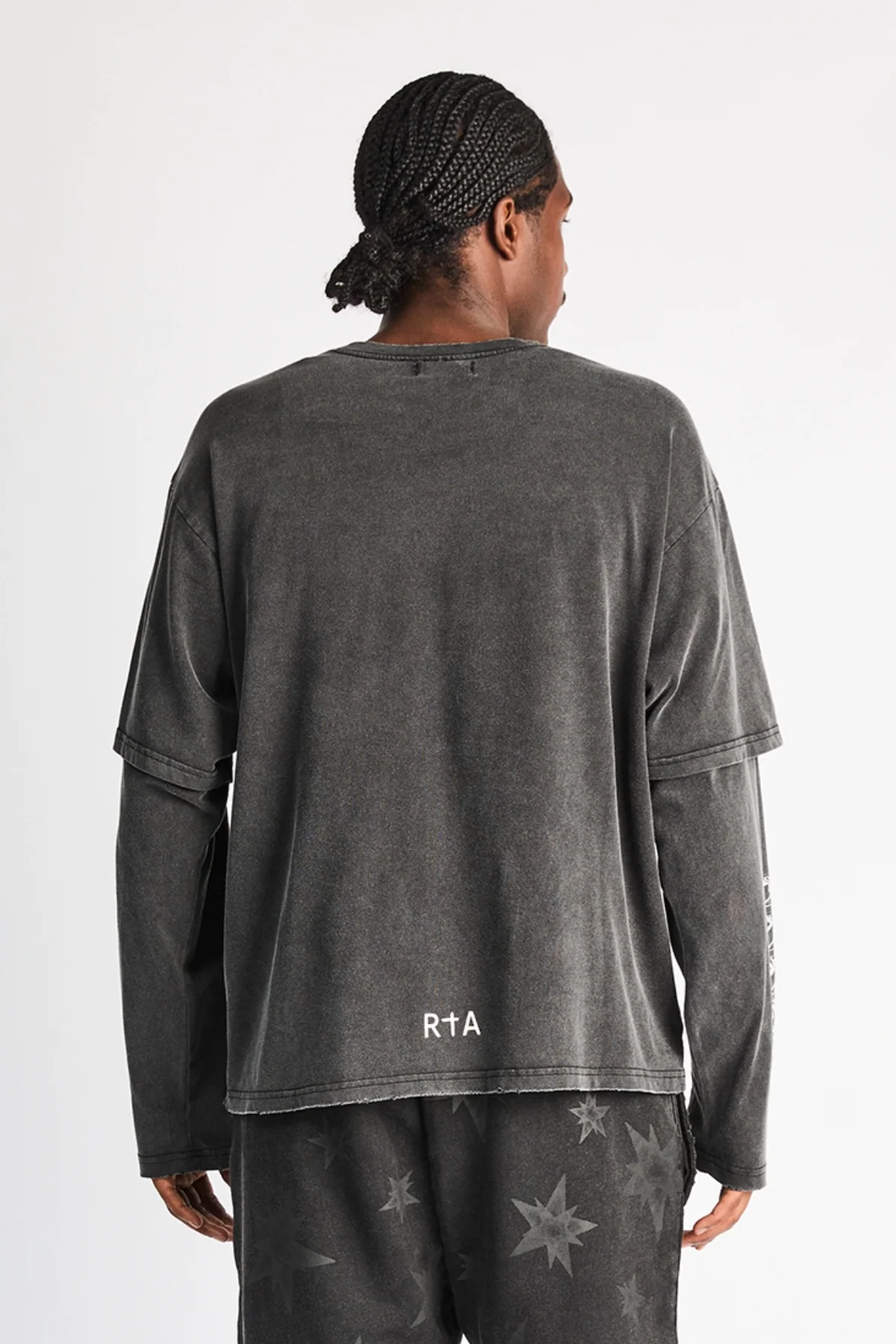 LORIS DOUBLE LAYERED LONG SLEEVE TEE | BLACK SMOKY RTA - Image 8