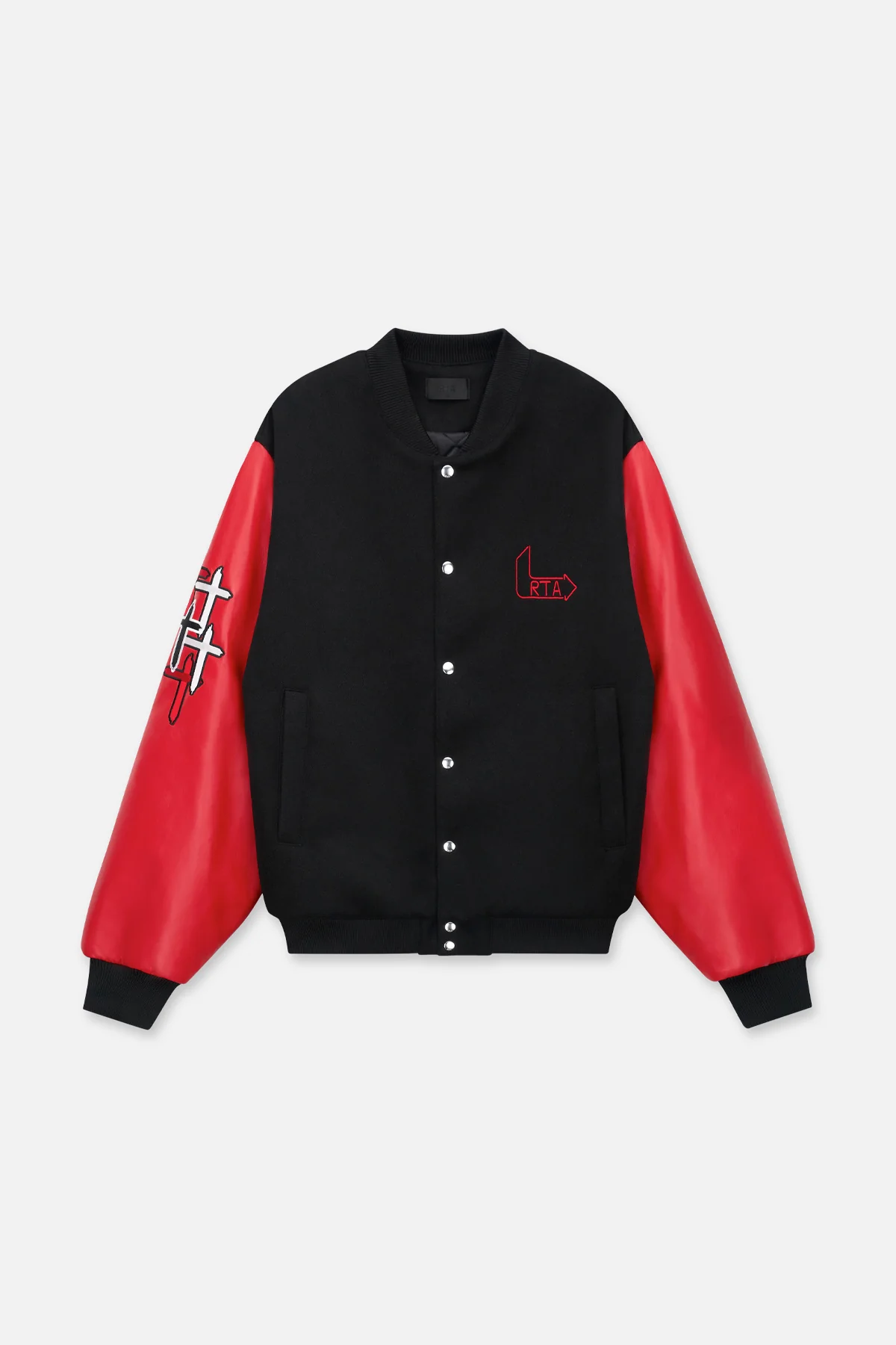 MARTY JACKET | BLACK RED FLAME LOGO - Image 3