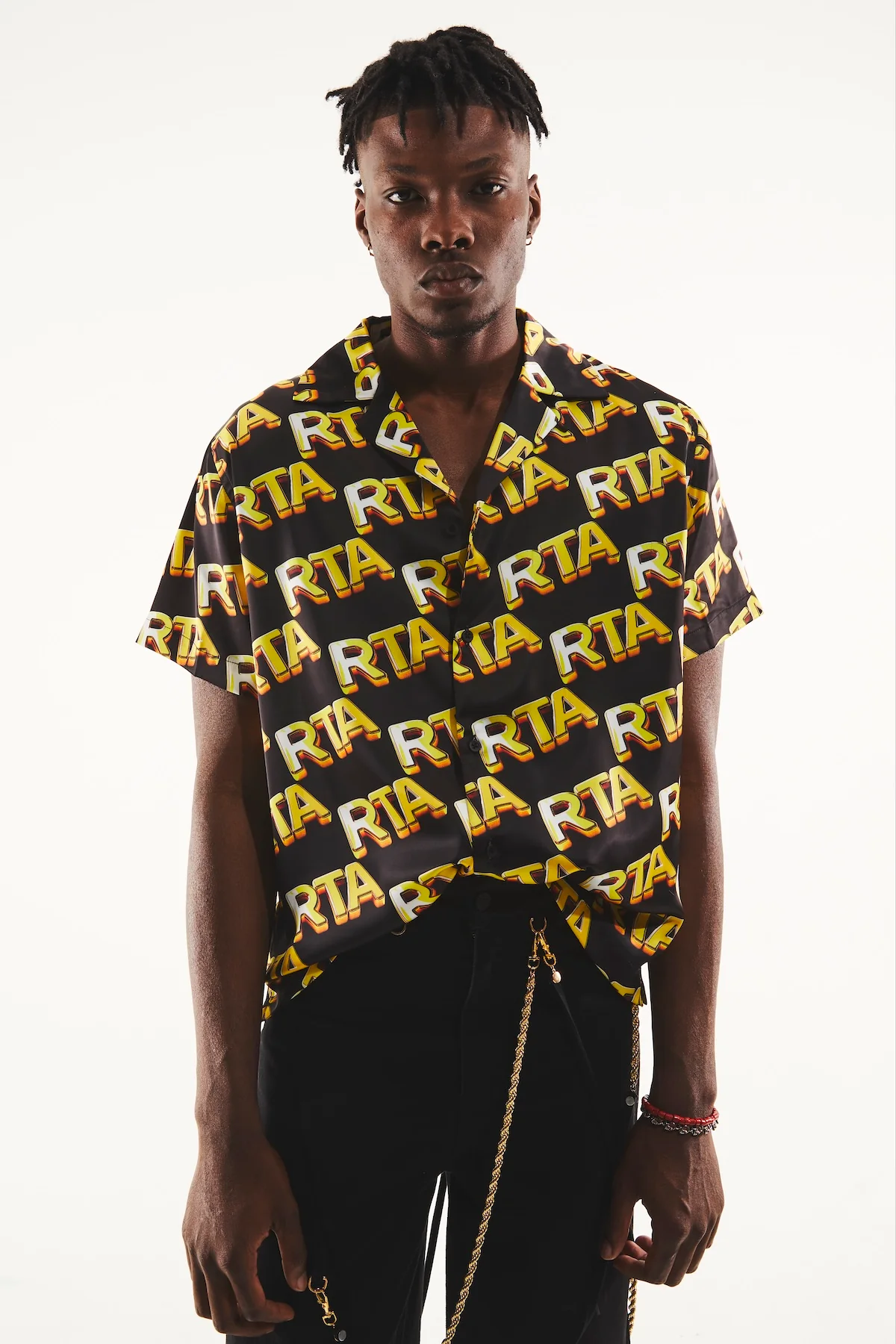 NATHAN SHORT SLEEVE SHIRT | BLACK RTA BULLION - Image 5