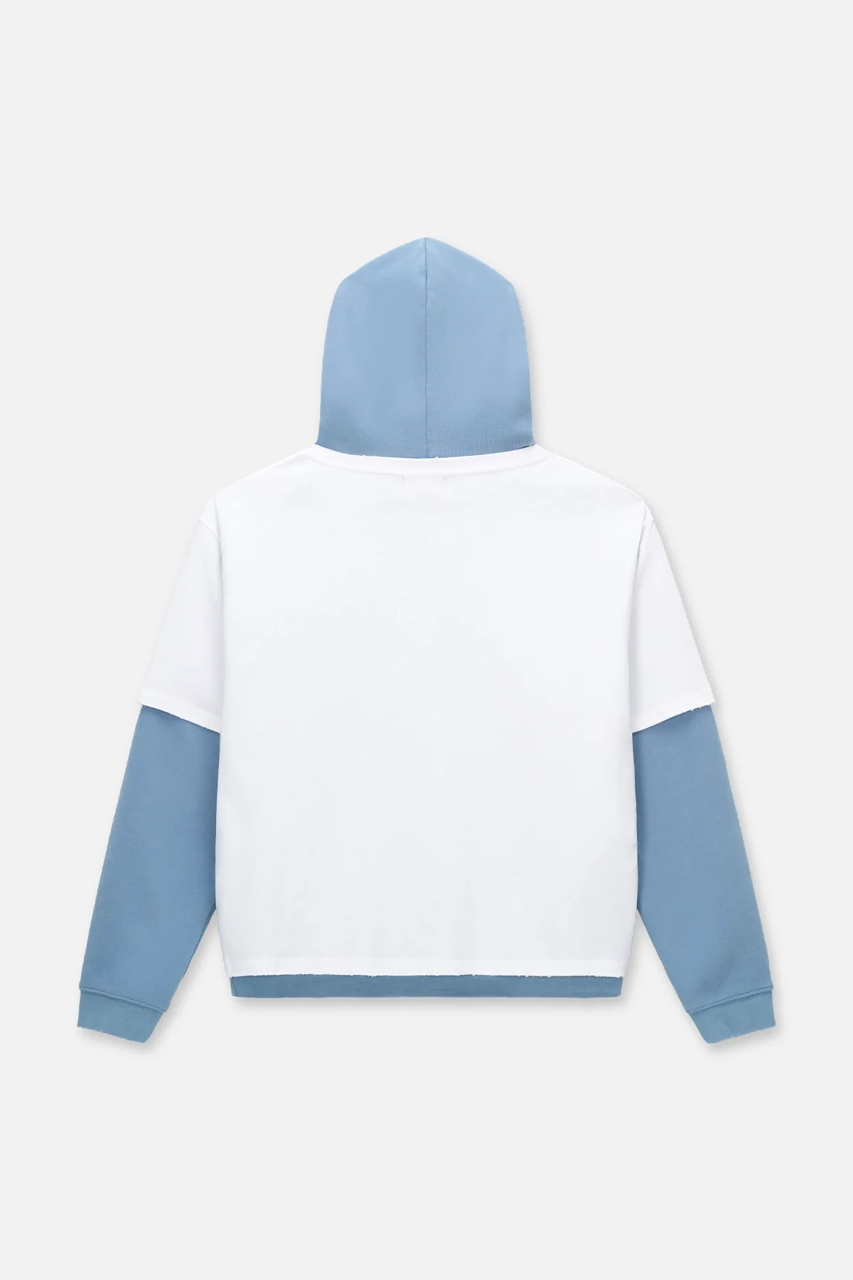 ORIEN LAYERED DISTRESSED HOODIE | DUSTLIGHT BLUE - Image 2