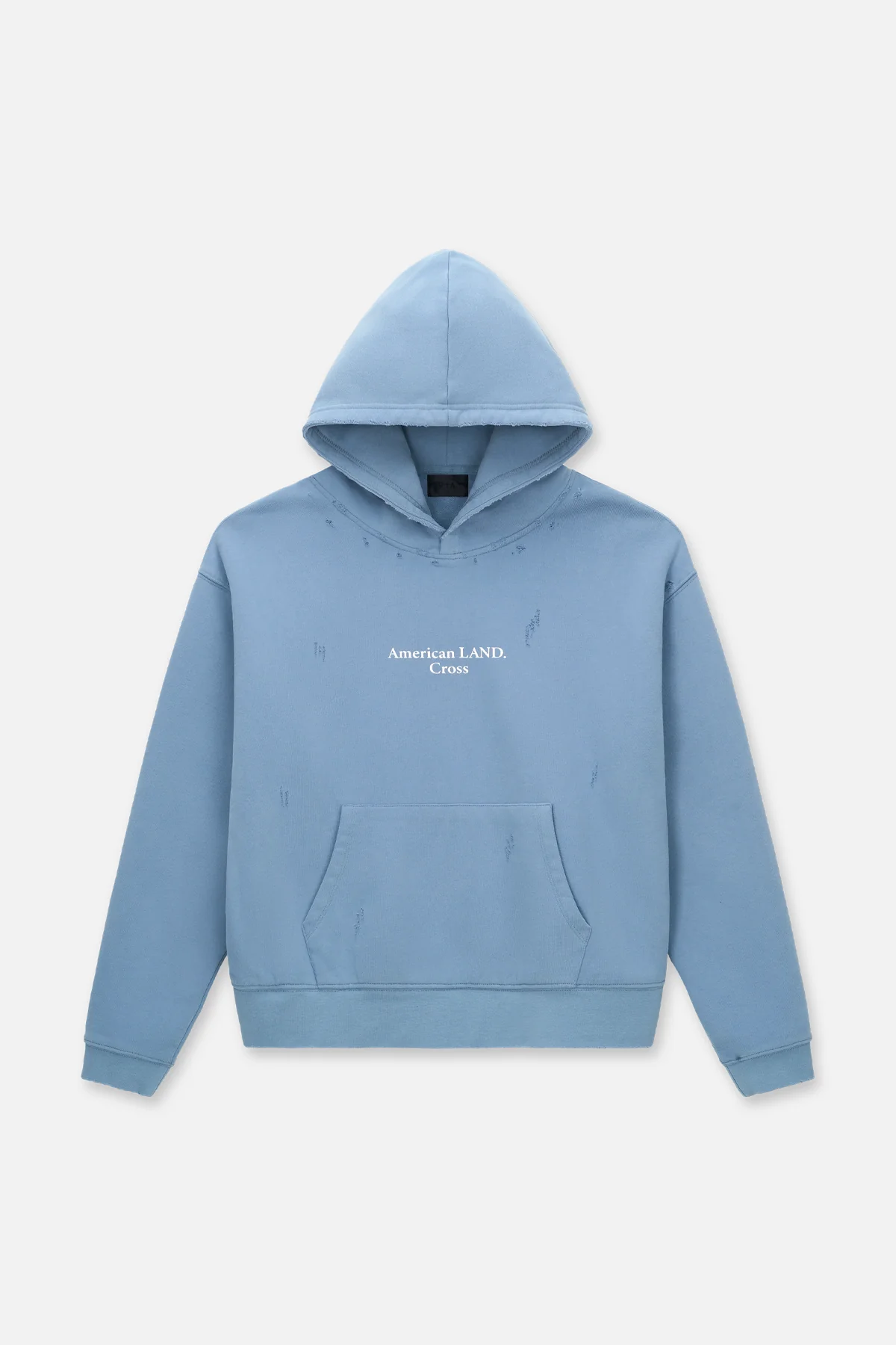 ORIEN LAYERED DISTRESSED HOODIE | DUSTLIGHT BLUE - Image 3