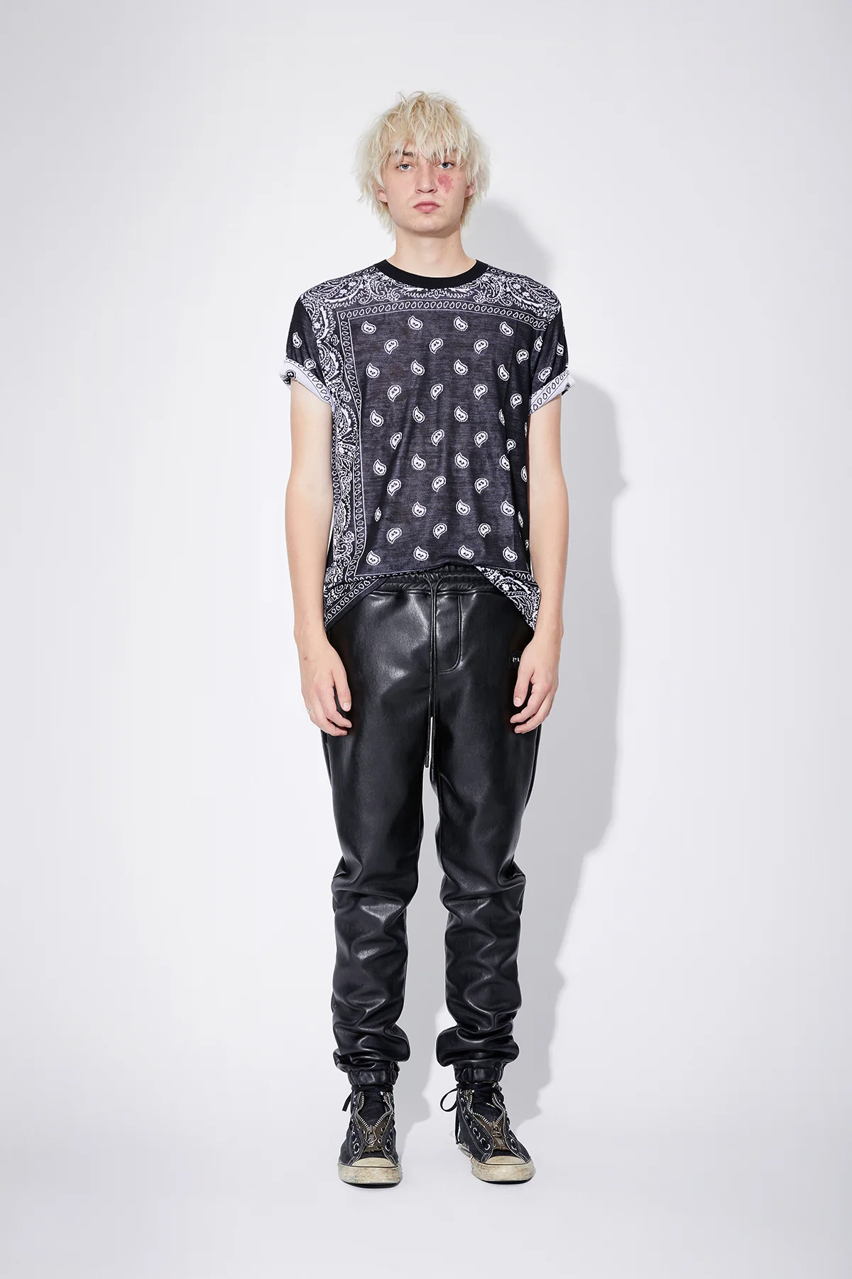 OWEN VEGAN LEATHER SWEATPANT | BLACK - Image 3