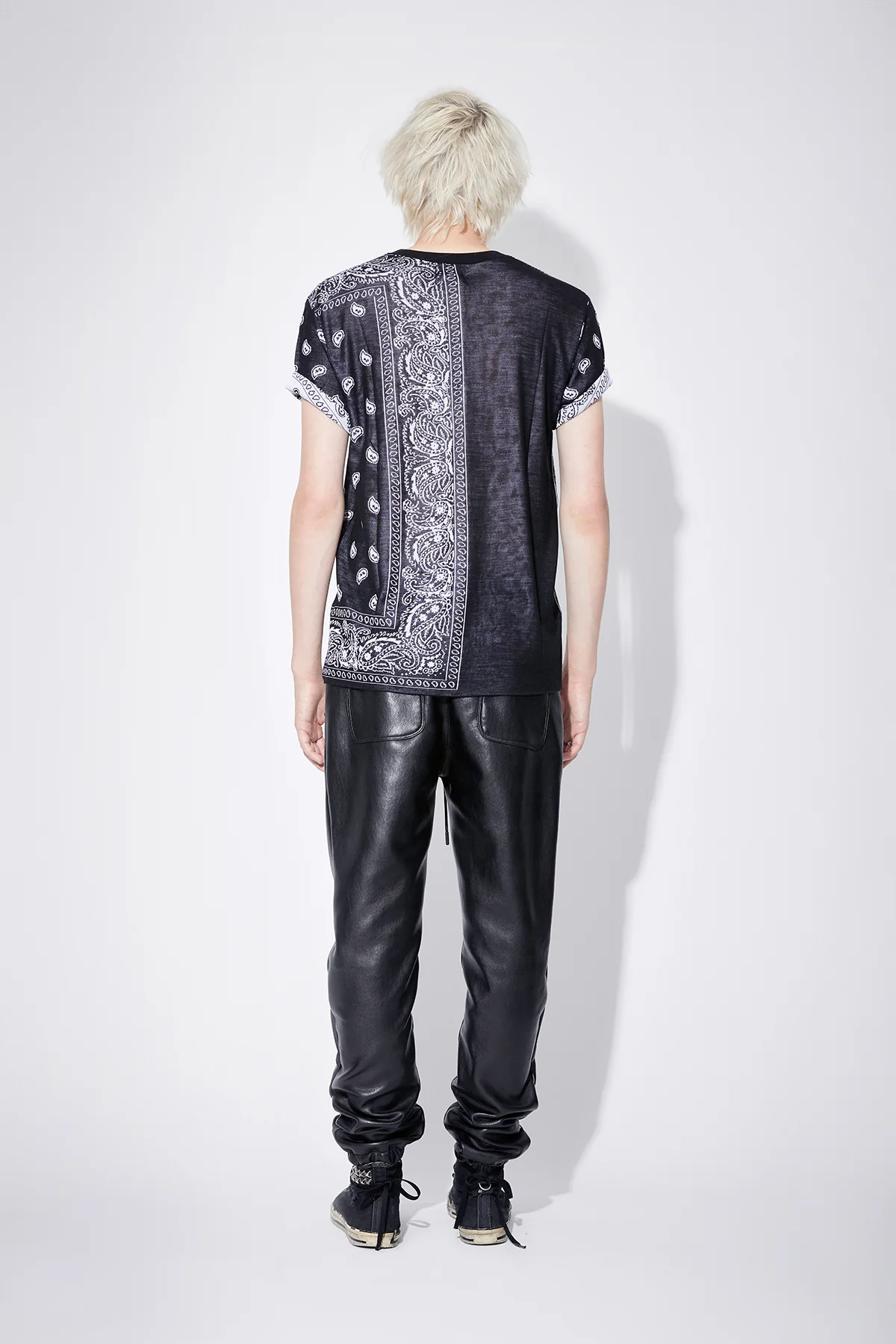 OWEN VEGAN LEATHER SWEATPANT | BLACK - Image 5