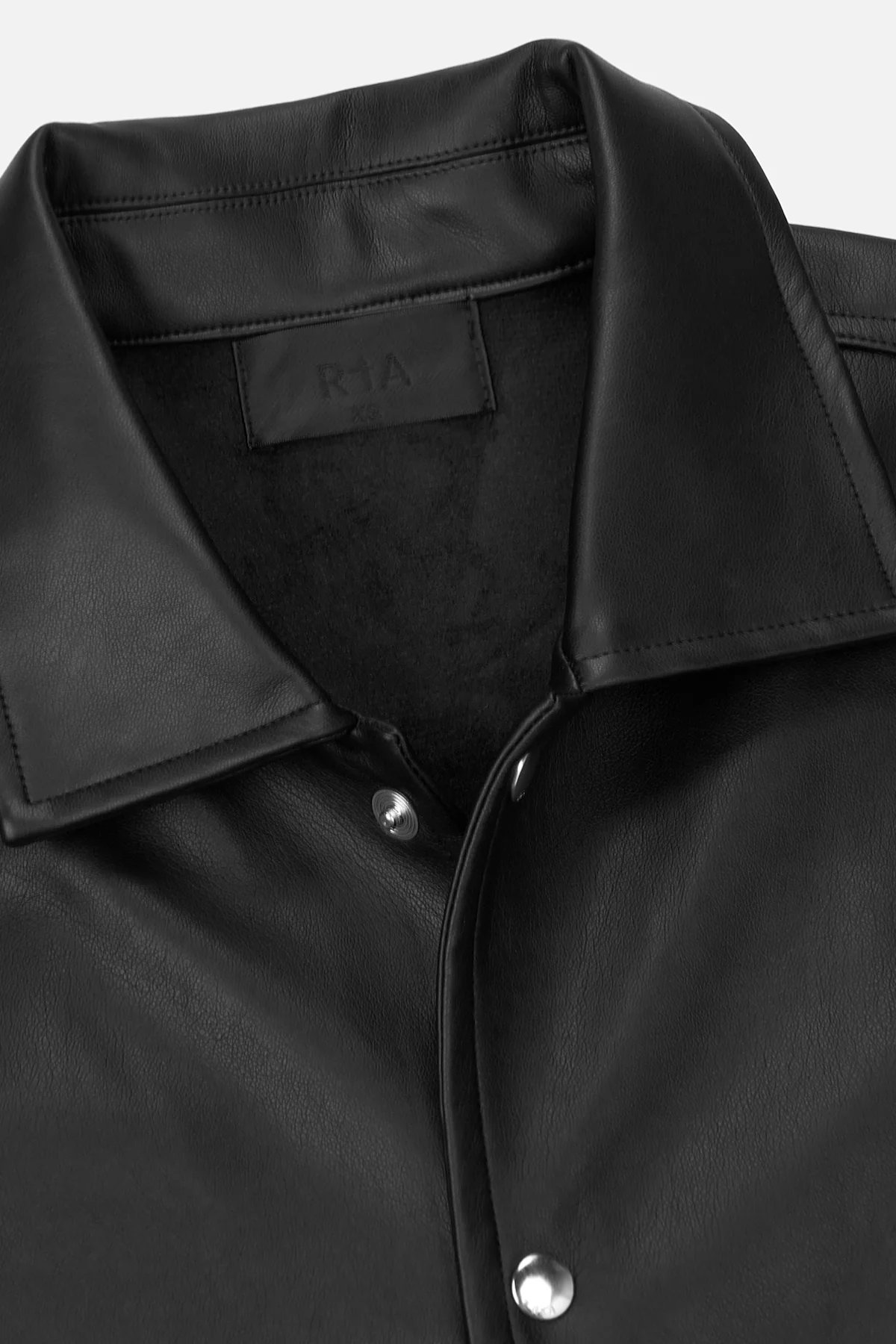 PARLAN FAUX LEATHER SHIRT | BLACK GOTHIC - Image 3