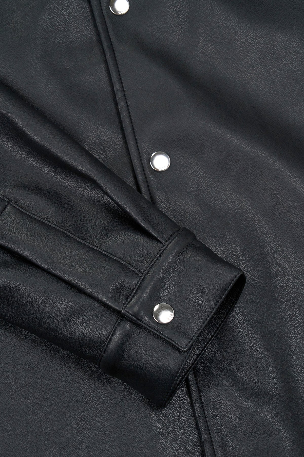 PARLAN FAUX LEATHER SHIRT | BLACK PIXELATED RTA - Image 4