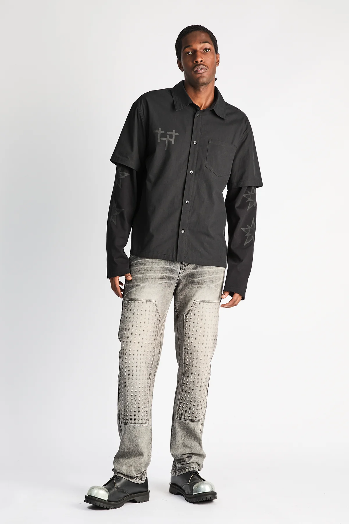 RICARDO SLIM FIT CARPENTER JEAN | IRON HAZE 3D CROSS - Image 5