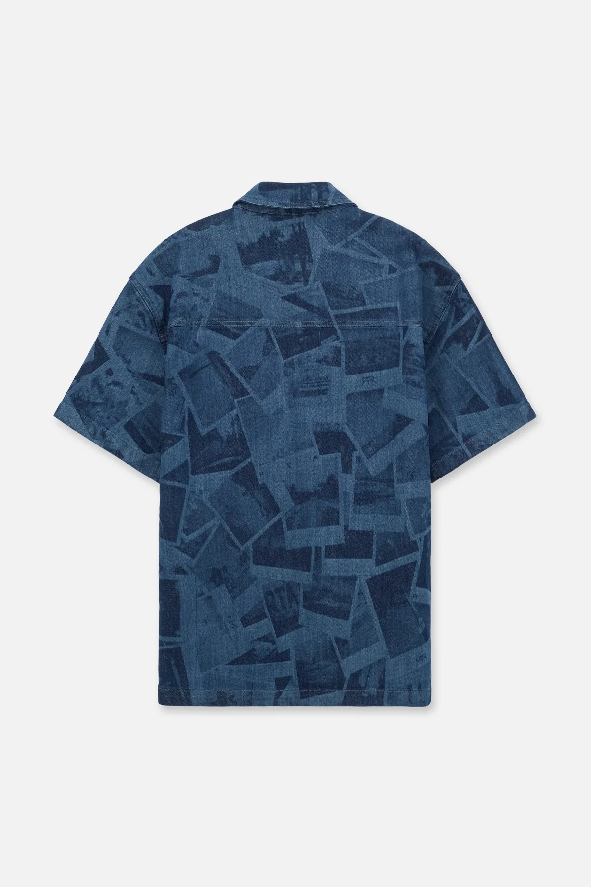 SHORT SLEEVE CHEST POCKET SHIRT | INDIGO PHOTO COLLAGE - Image 2