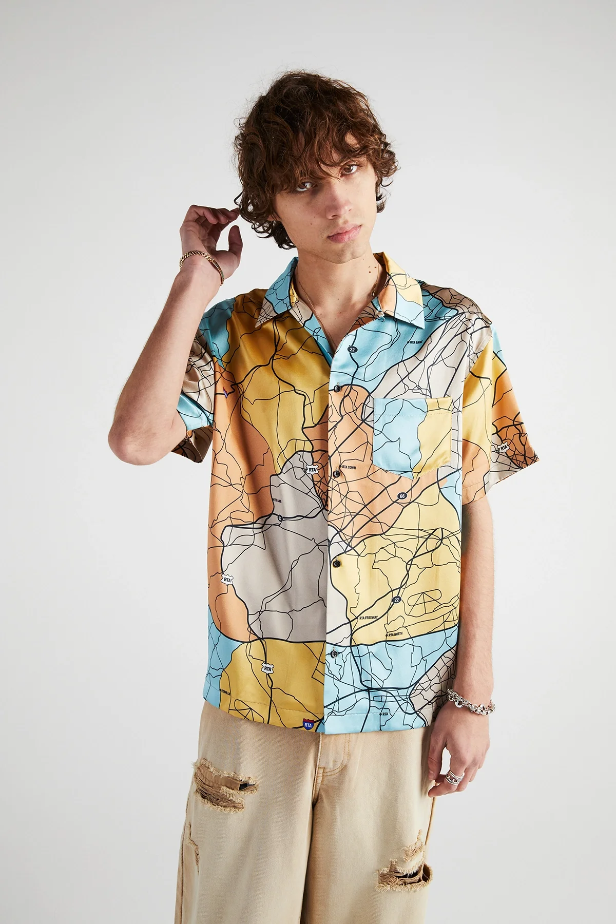 SILK SHORT SLEEVE SHIRT | ROAD MAP - Image 4