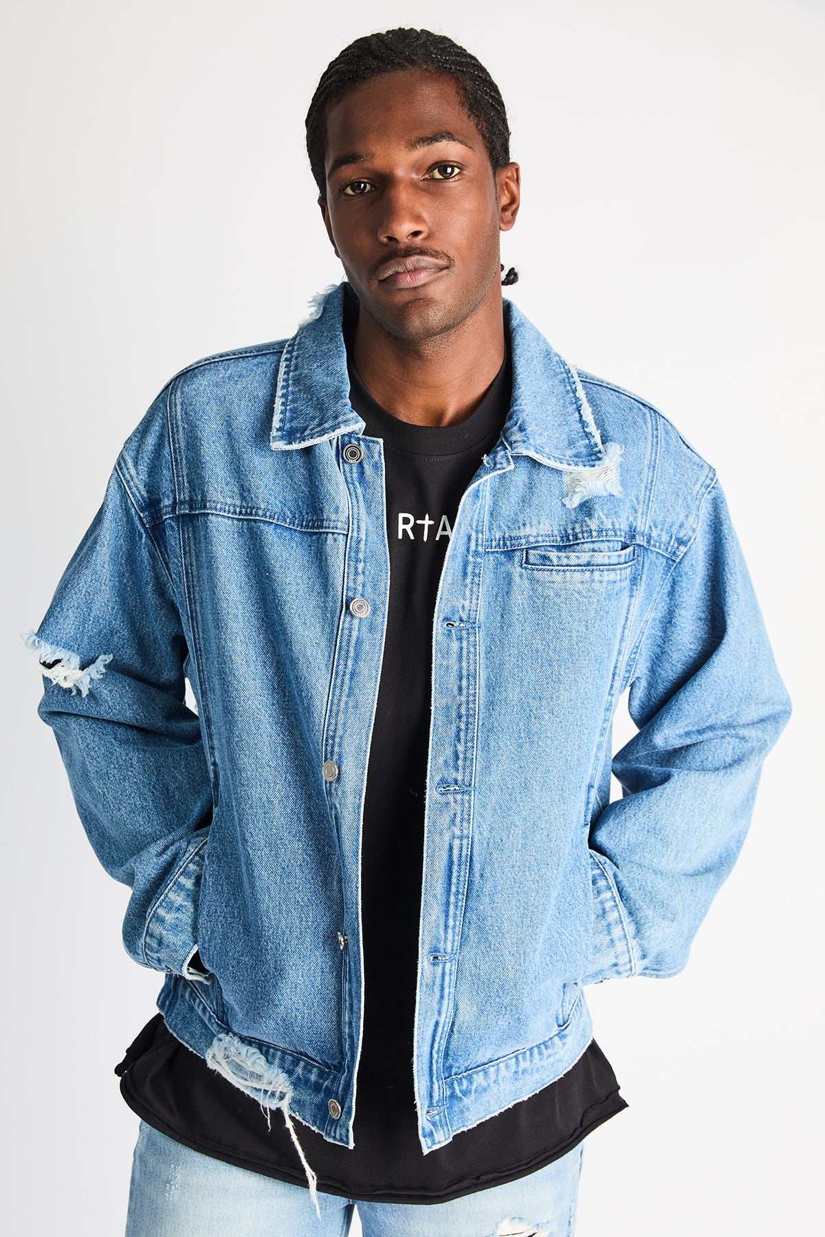 VALENTIANO DENIM JACKET | GLACIER BLUE - Image 6