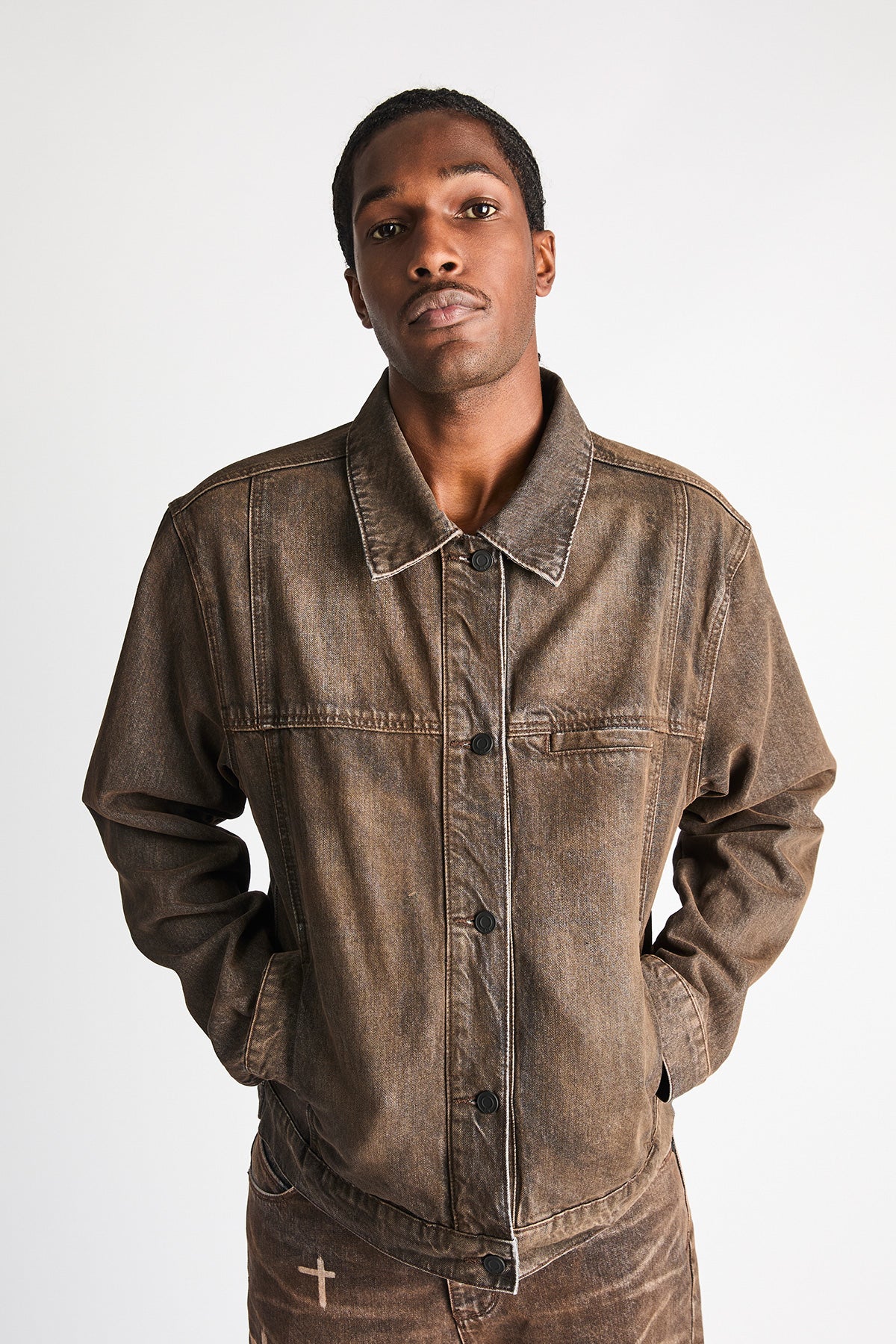 VALENTIANO DENIM JACKET | MOCHA DRIFT - Image 5