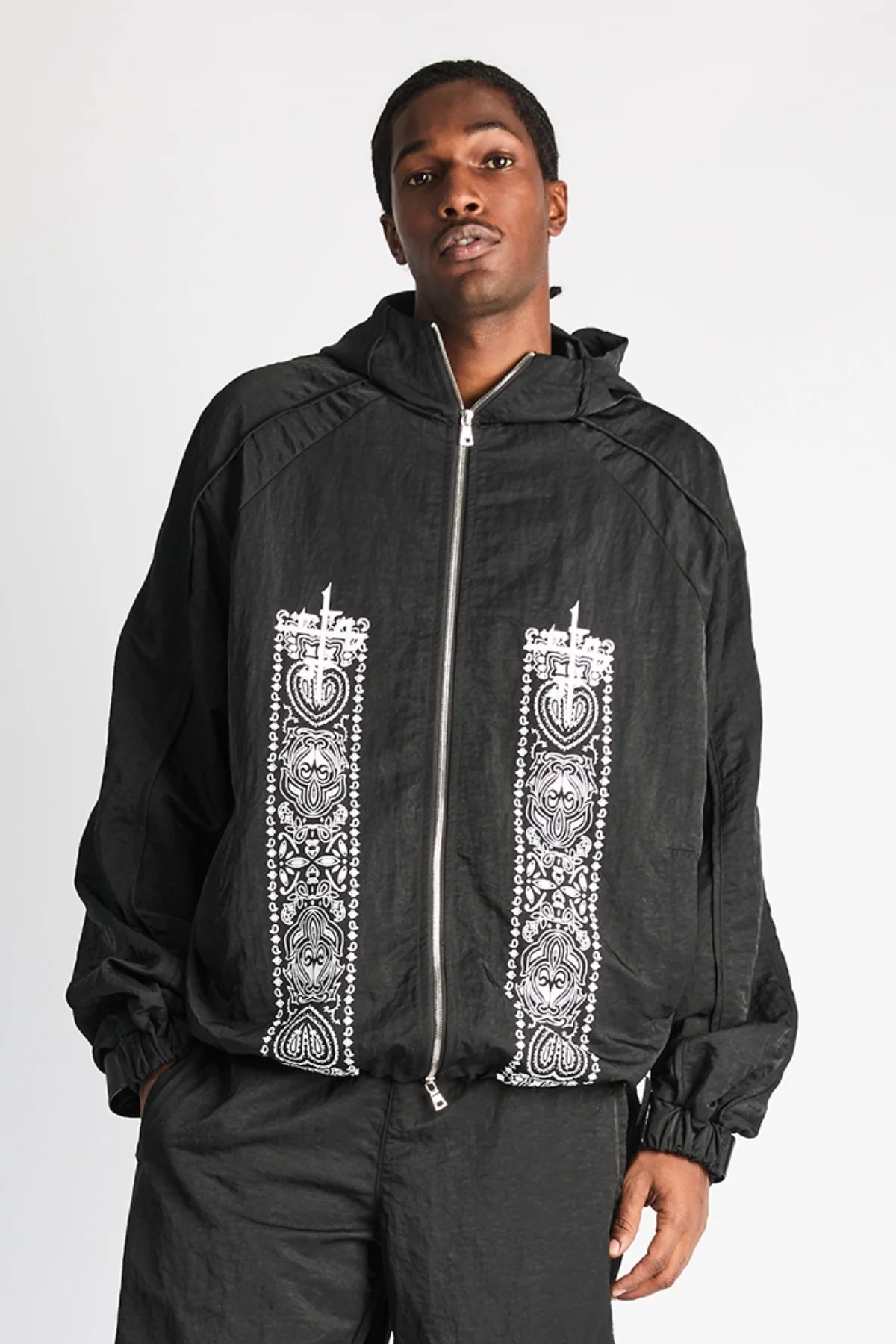 ZAYDEN WINDBREAKER JACKET | BLACK PAISLEY - Image 6