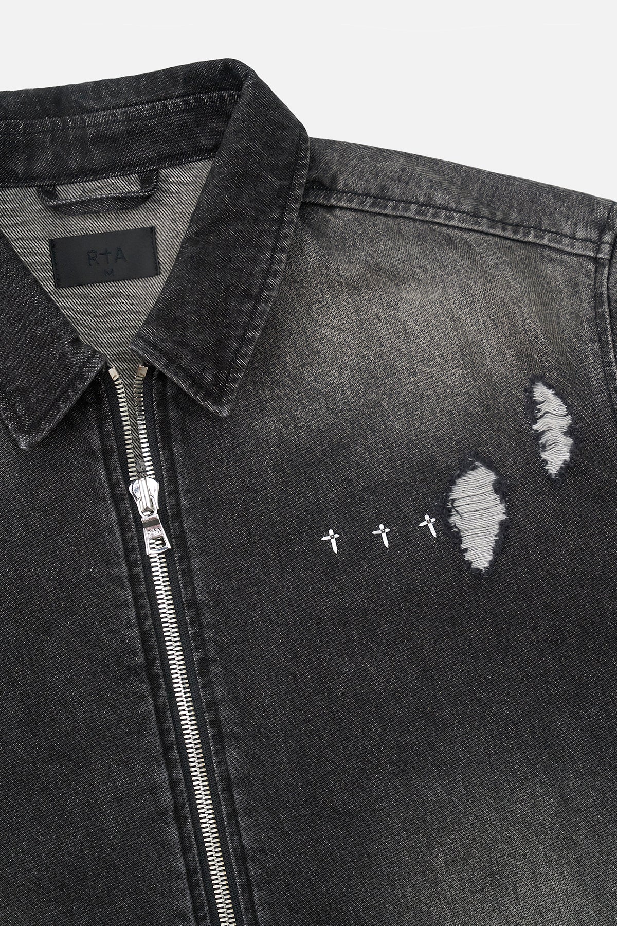 ZENO ZIP UP DENIM SHIRT | FRAY NOIR - Image 4